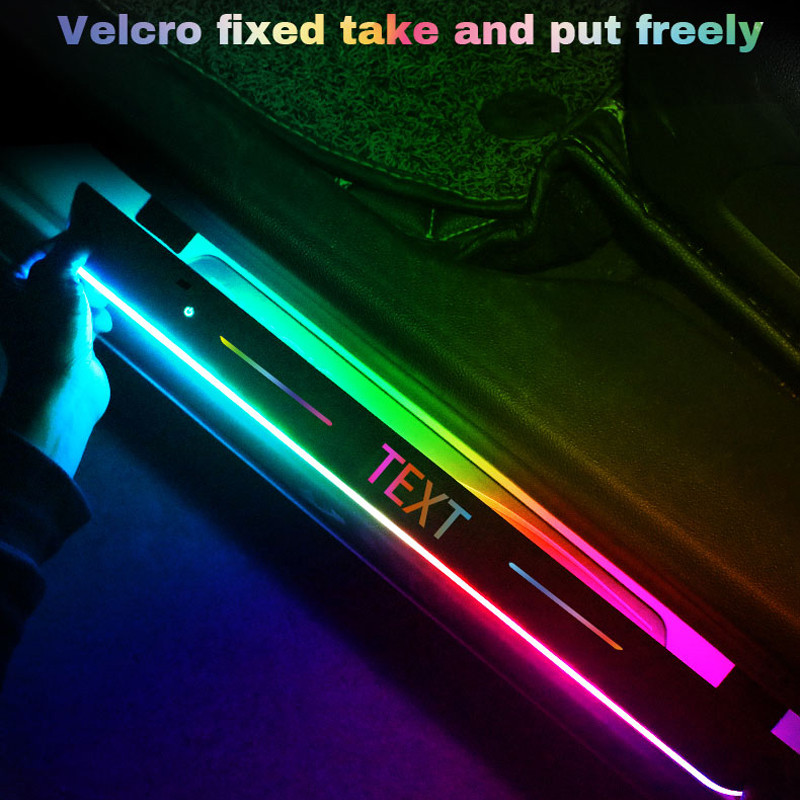 Customized Car Door Sill Light Threshold Lamp Logo Projector Lamp Power Moving LED Welcome Plate