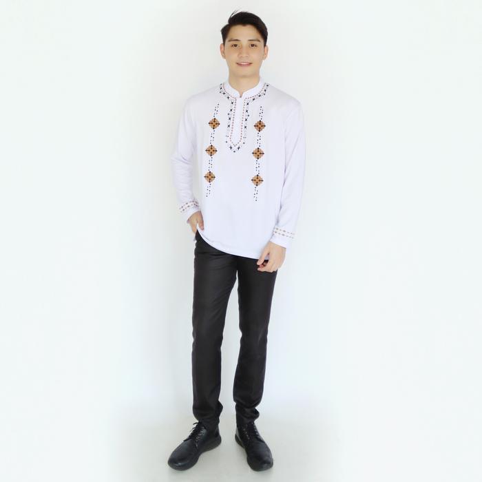 Kaospolos - Kaos Katun Baju Muslim Kerah Shanghai Lengan Panjang Pria Atasan Koko Dewasa Kurta Hitam