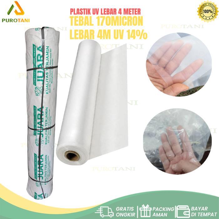 Plastik atap UV 14% lebar 4M tebal 170 micron green house hidroponik
