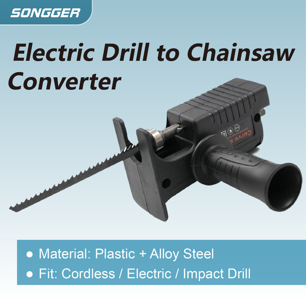 Electric Drill to Saw Adapter Portable Drill to Reciprocating Saw Converter with Saw Blades for Wood