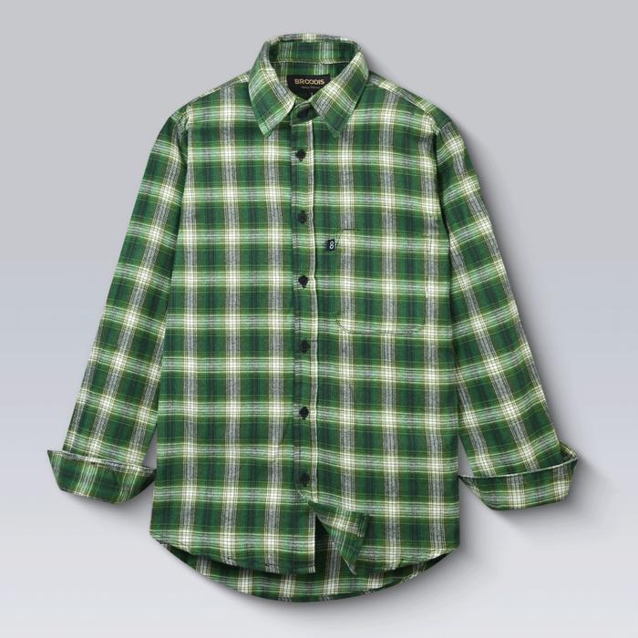 Broodis Flanel Kemeja Pria Motif Terbaru Green Rabat