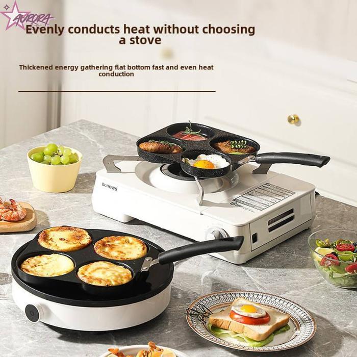 [auroracollect] Wajan Cetakan Telur 4 Lubang Teflon Anti Lengket untuk Telur Ceplok Sempurna / Wajan