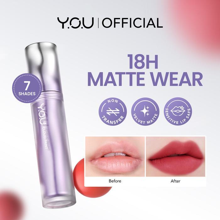 YOU Cloud Paint Matte Lasting Lip Cream Lip Cream Matte Lip Matte Bibir Lipstick Lipstik Liquid