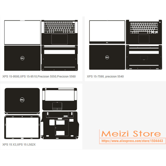 Pre-Cut Vinyl Decal Sticker Film Protector For Dell XPS 17 9730 9720 9710 9700 XPS 15 9575 9570 9560