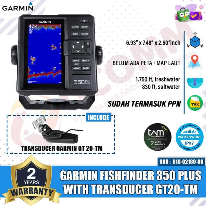 Garmin Fish Finder 350Plus With Transducer GT 20 Garmin FF 350 Plus Fishfinder 350 Sonar GT20 Origin