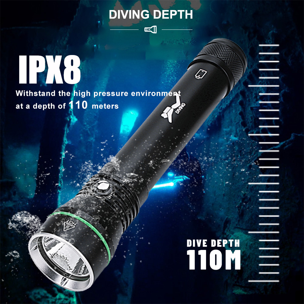 . Asafee S4 110M Underwater Diving Flashlight P50 Led 2000Lm Sos -