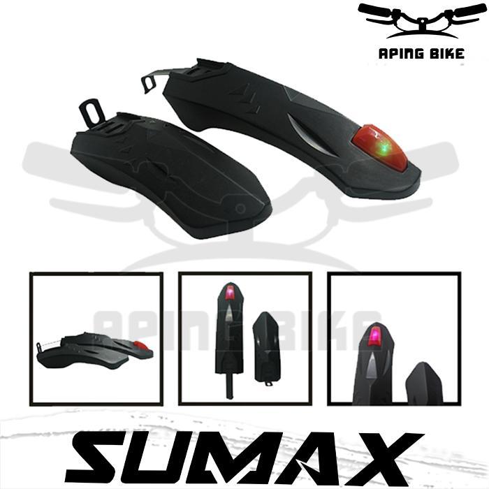 Spakbor SUMAX + Lampu Plastik Fender Sepeda Anak Fullset PVC BMX *
