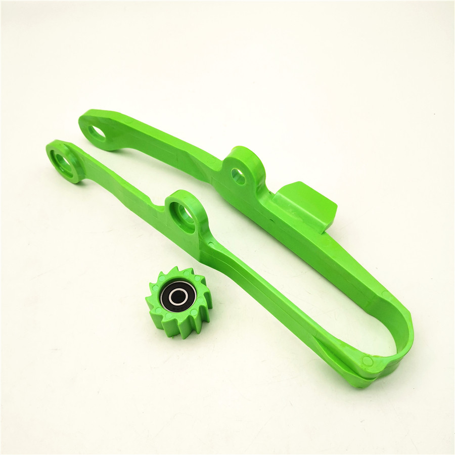 1 PC CHAIN SLIDER W/ LOWER ROLLER GREEN FOR KAWASAKI KX250F KX450 KXF250 KX450F