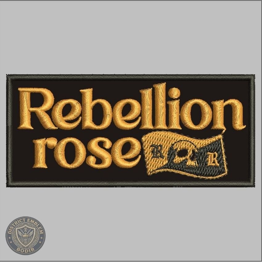 DEB-Z686 REBELLION ROSE PUNK ROCK PATCH BORDIR LOGO/EMBLEM