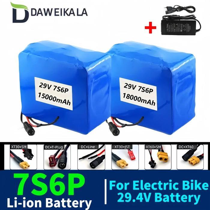 29V 7S6P 18000Mah 18650 Rechargeable LiIon Battery Pack 24V Electric Bicycle_MotorScooter With Bms