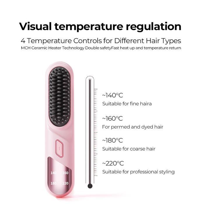 Vanda'S ChoiceStypro Hair Straightener Brush - Catokan Rambut Wanita Sisir Catokan Pelurus Rambut