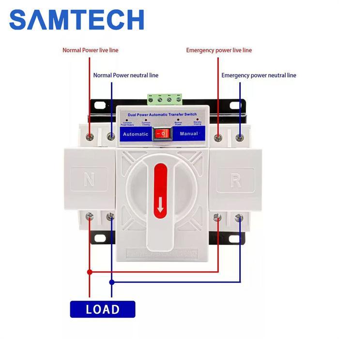 Terbaik Ats 63A 2P Automatic Transfer Switch 63A 2P Otomatis Untuk Pln Dan Genset Inverter 2P 63A