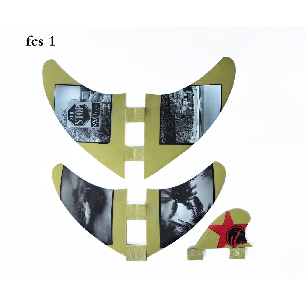FCS 1 Surfboard Fins Honeycomb Fiberglass Surf Fins Value 5 Fin Set / Surf Sports Accessories
