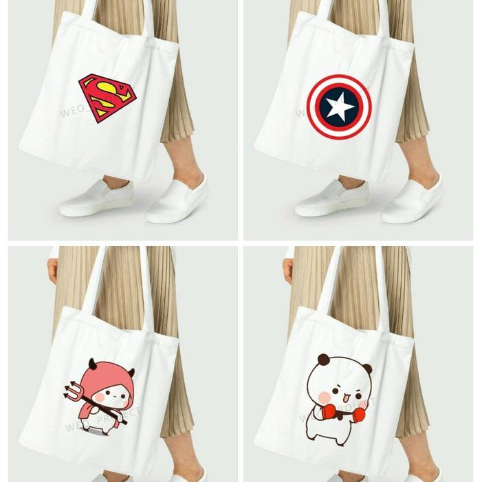 Totebag Pakai Resleting Totebag Kanvas Putih Canvas Tote
