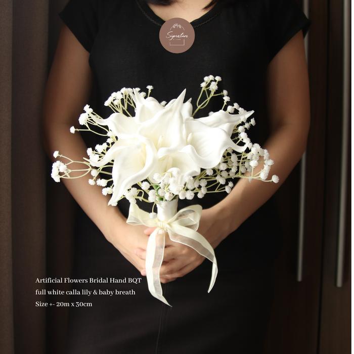 Buket Bunga Wedding Artificial Flowers Bridal Bouquet Calla Lily