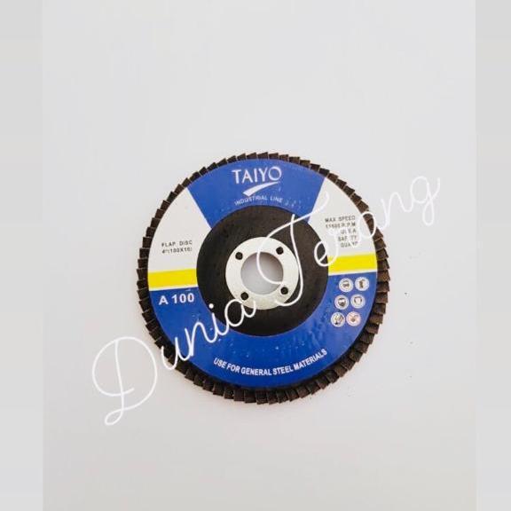 Flap Disc 4" TAIYO 40 60 80 100 120 150 180 240 Amplas Tumpuk Gerinda