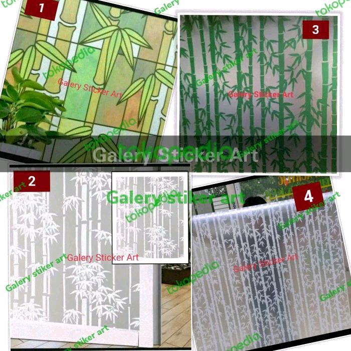 stiker kaca motif bambu