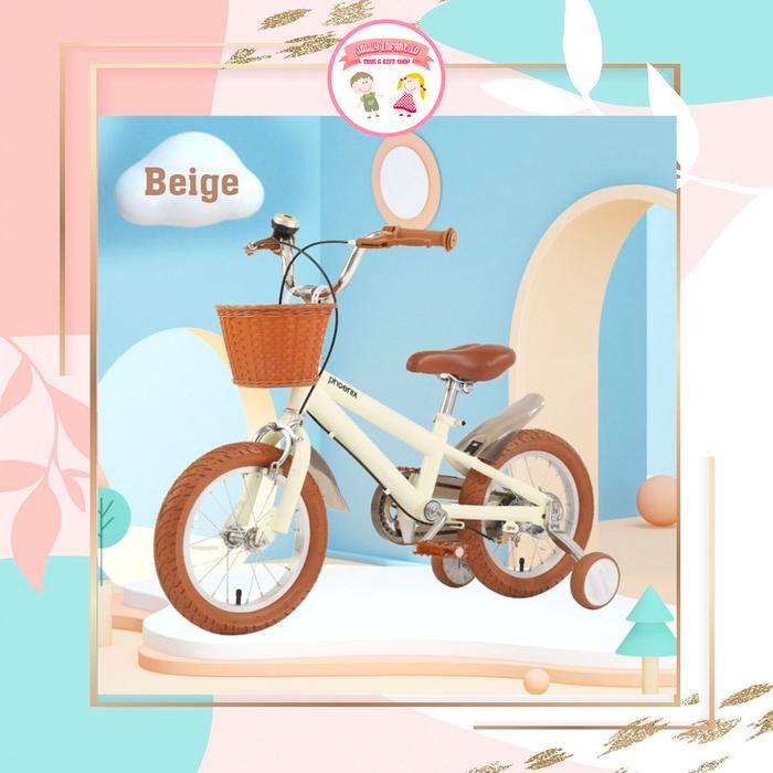 [jollyinfant.id] S 01 Sepeda Anak / Sepeda Phoenix - 14 inch - Beige
