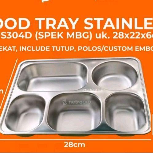 ID FOOD TRAY SS WADAH MAKAN TEMPAT MAKAN STAINLESS TEMPAT SAYUR MAKANAN WADAH MAKANAN MBG