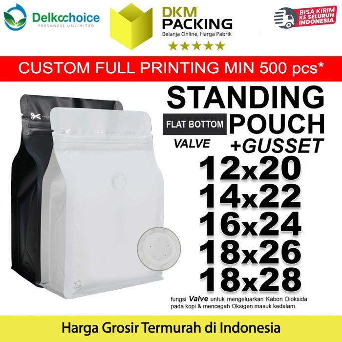 FLAT BOTTOM VALVE COFFEE BAG ZIPLOCK DELKOCHOICE PREMIUM