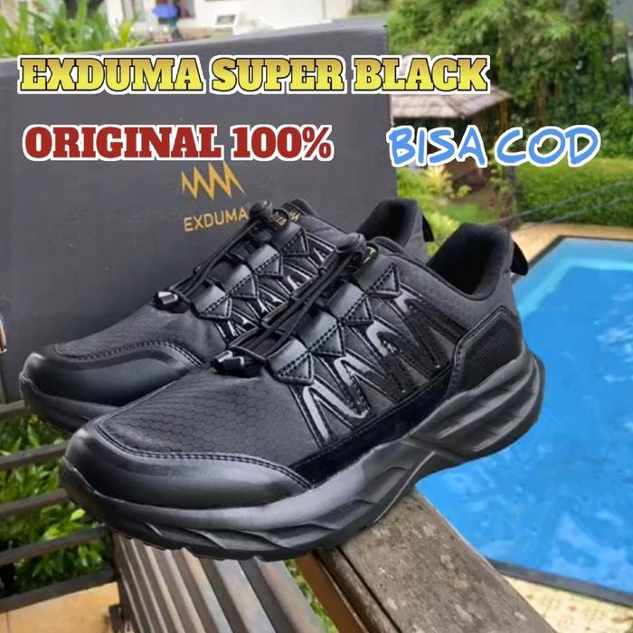 Sepatu Exduma Super Black 24 Original Sneakers Outdoor Pria Running Wanita