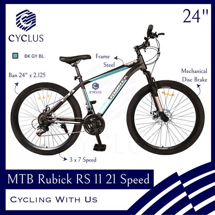 Sepeda Gunung MTB Rubick RS 11 21 Speed 24 Inch Anak Remaja Dewasa Terbaru by United