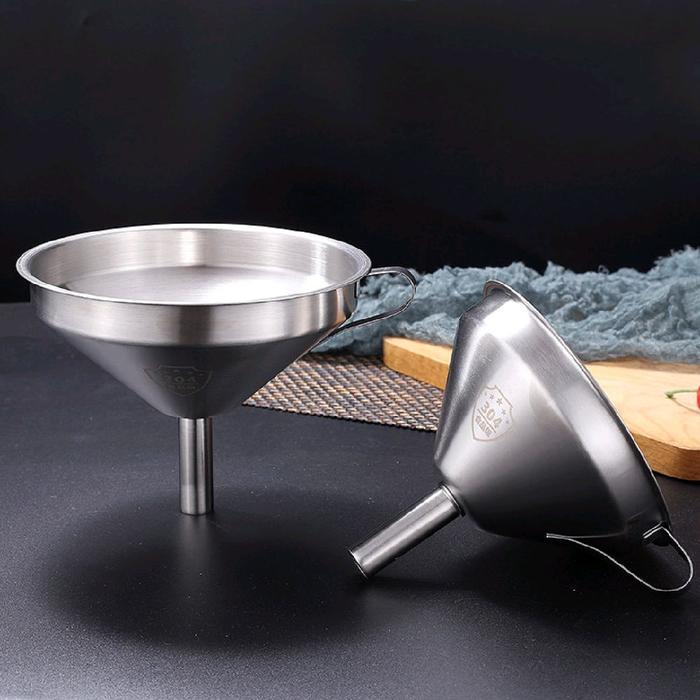 CORONG STAINLESS CORONG MINYAK STAINLESS STEEL MINI FUNNEL WITH HANDLE