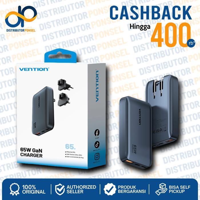 Vention GANDash Travel Adapter 65W US UK Plug Fast Charging Adaptor