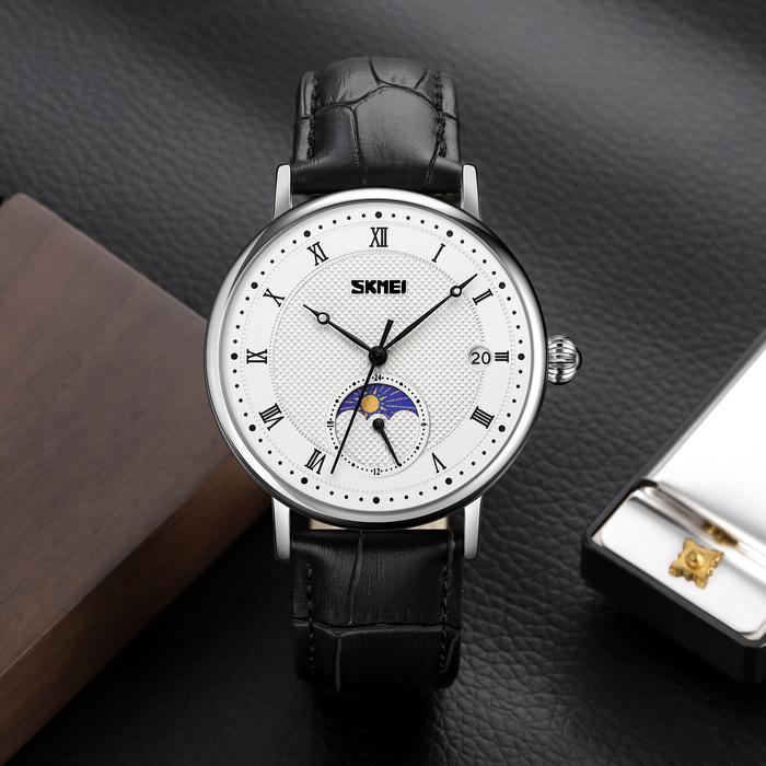 JAM TANGAN PRIA ANALOG CHRONOGRAPH TALI KULIT SKMEI 9308