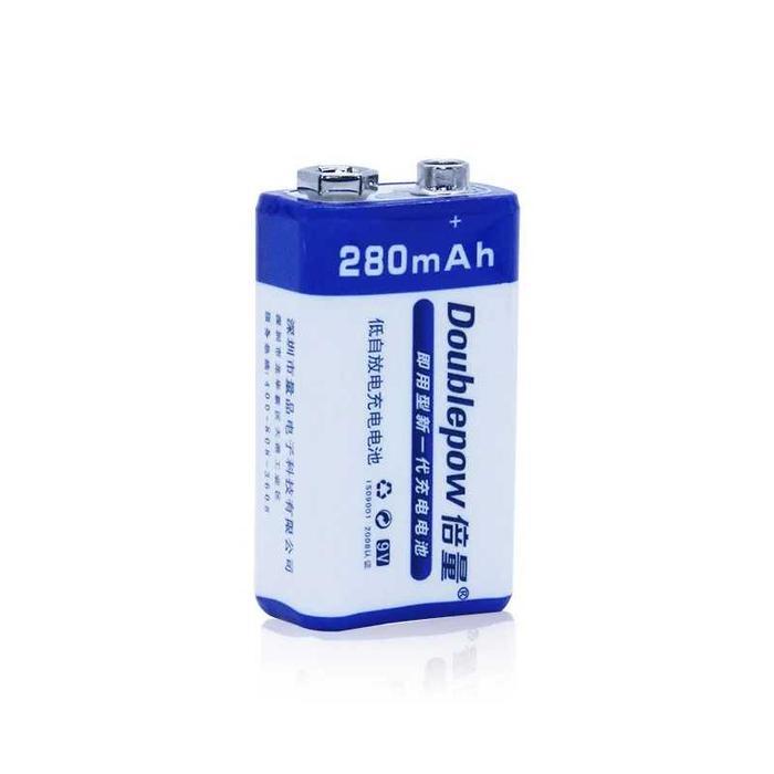 Doublepow Baterai Cas 9V 9 Volt Baterai 9V Cas Baterai Cas 9 Volt Baterai Cas 280Mah 1 Pcs Baterai