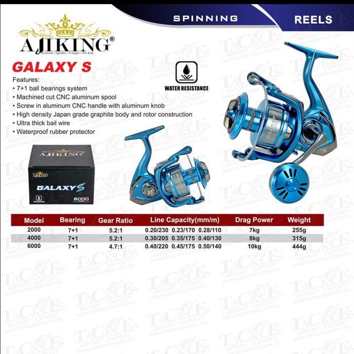 Reel Pancing Spinning Ajiking Galaxy S Water Resistance 7+1BB