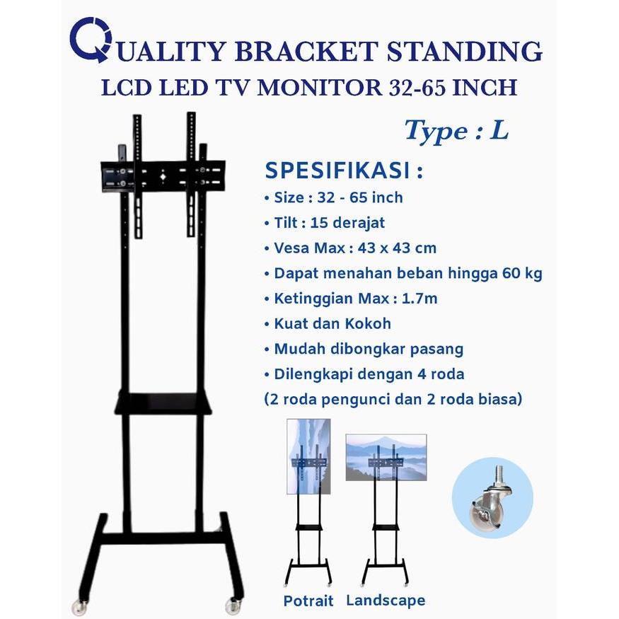braket tv berdiri 65inchi standing bracket tv 32 inch sampai 65 inch