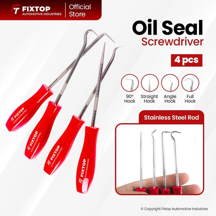 FIXTOP OBENG CUNGKIL PELEPAS SEAL KARET SATUAN SET 4 PCS ALAT PEMBUKA SEAL KARET O RING ROLLER MOTOR