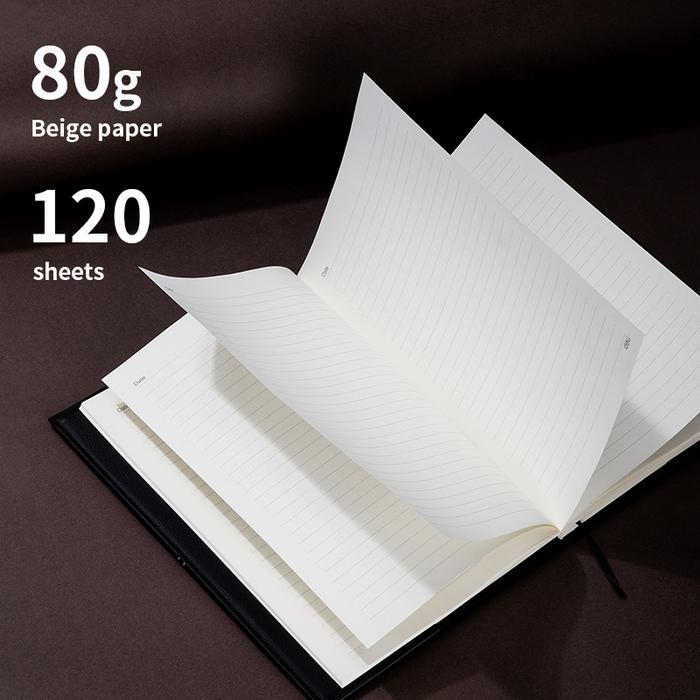 Premium Deli Leather Cover Notebook A5 12 Lembar Magnetic Lock En142L Original