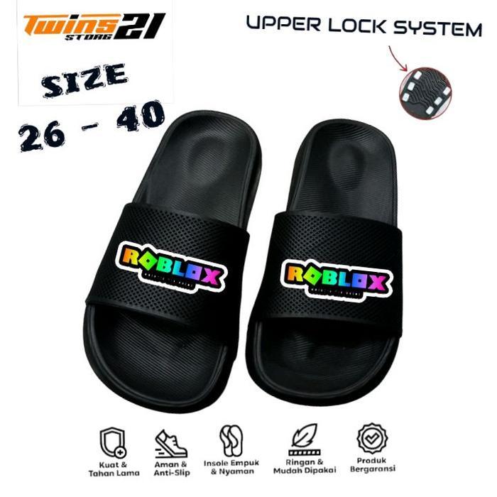 Bata Kiddora - Roblox Sendal Anak Karet Hitam Viral Sandal Motif