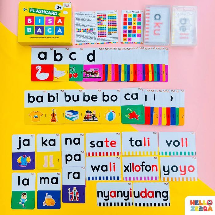 ` Flash card bisa baca Flash card membaca Flash card Huruf