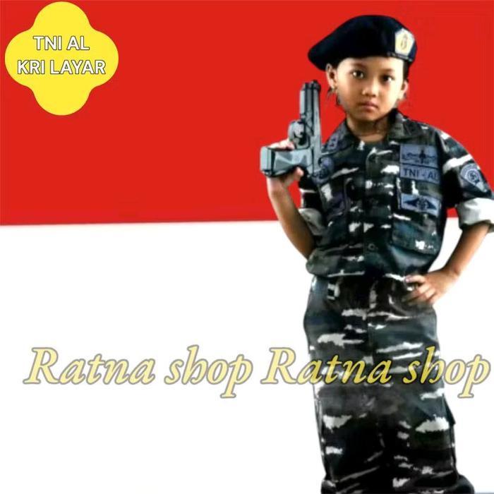 BOOM SALE BAJU ANGKATAN LAUT KRI LAYAR anak, kostum TNI LAYAR KRI Fashion