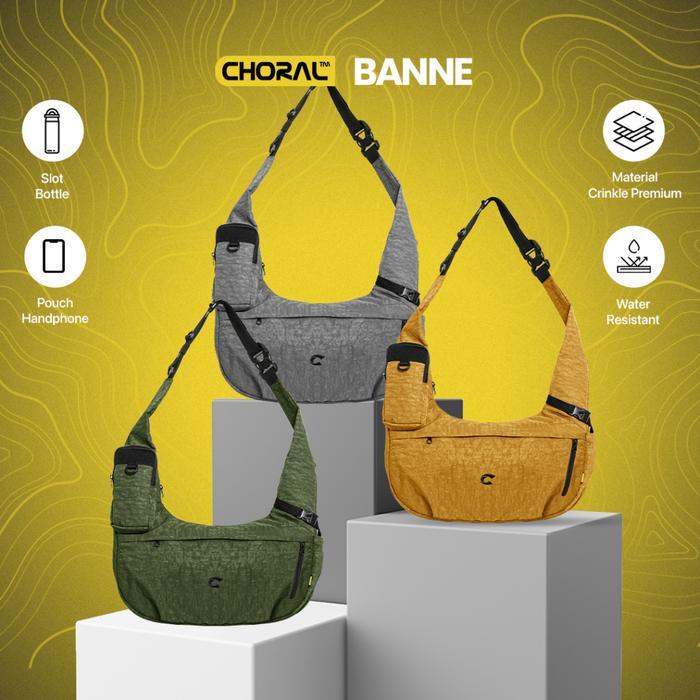 Sale Choral Banne Slingbag Unisex Tas Selempang Tas Bahu Tas Pria Wanita Tas Wateressistent