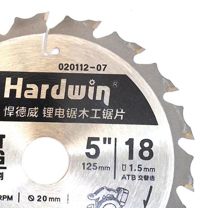 storejayabaru Hardwin Mata Gergaji Circular Saw 5 inch - TCT Circular Saw Blade for Solid Wood MDF