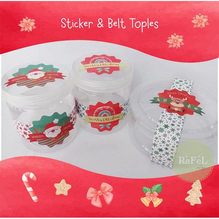 STICKER TOPLES BELT TOPLES KUE KERING COOKIES STIKER LABEL NATAL