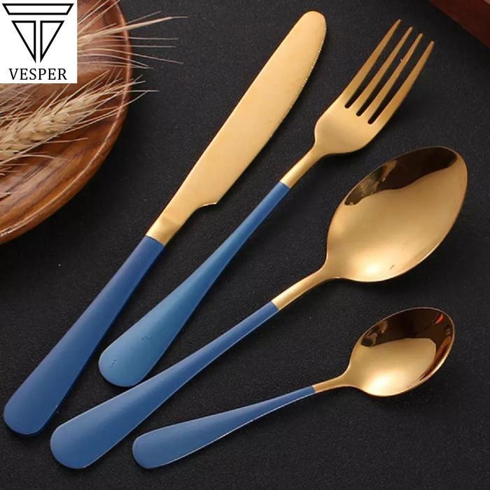 sendok garpu pisau makan set / cutlery set dinner table gold series