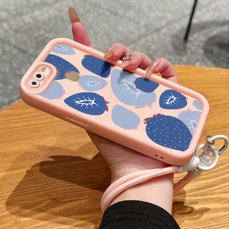 Casing Hp untuk OPPO A7 A5s A12 A12s A11K Case Casing HP Softcase Ponsel Soft Shell dengan Tali Sili