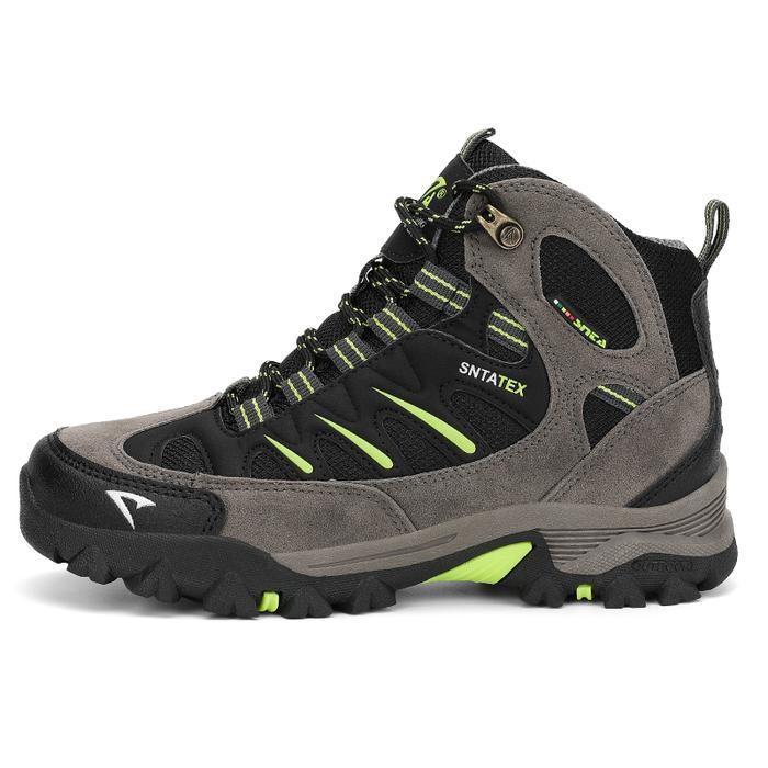 Eiger - Sepatu Gunung Pria 493 Black Grey Hiking Shoes Trekking Climbing Pendaki Uniseks Pria Wanita