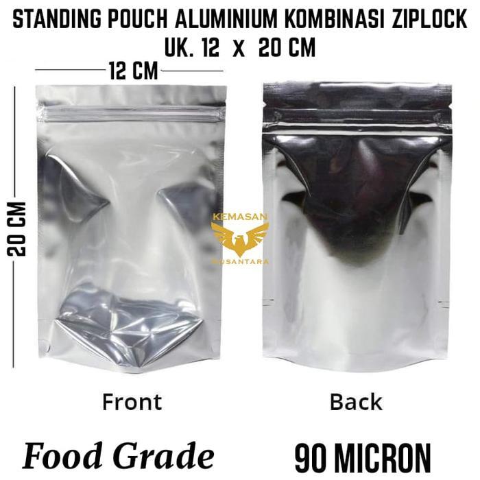 STANDING POUCH KOMBINASI 12 X 20 TERMURAH ALUMUNIUM KOMBINASI ZIPLOK
