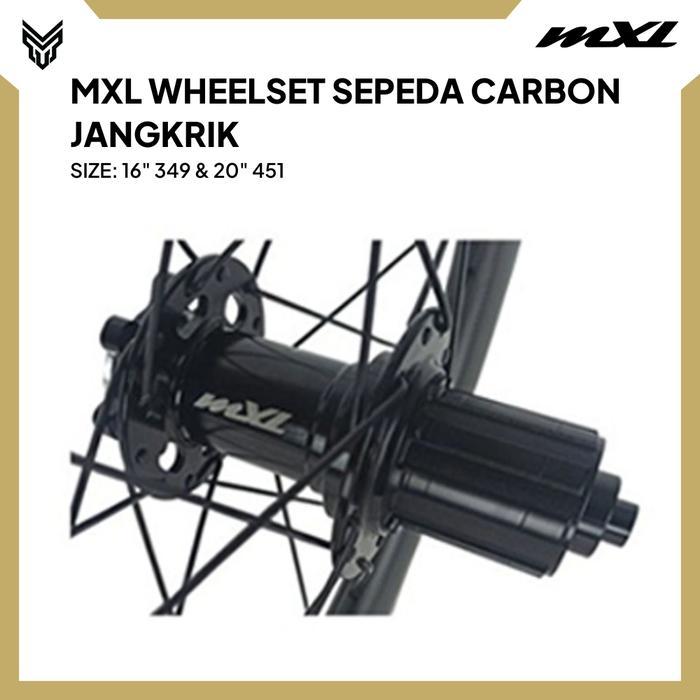 MXL Wheelset Sepeda 16" 349 & 20" 451 Carbon Velg Roda Set Bike