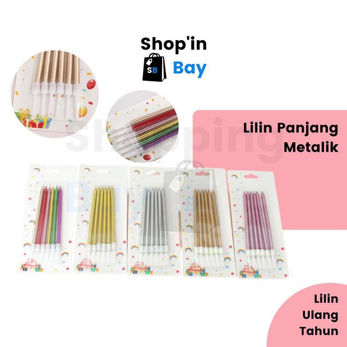 Lilin Panjang Metalik / Lilin Ulang Tahun Panjang Metalik / Lilin Ultah Metalik