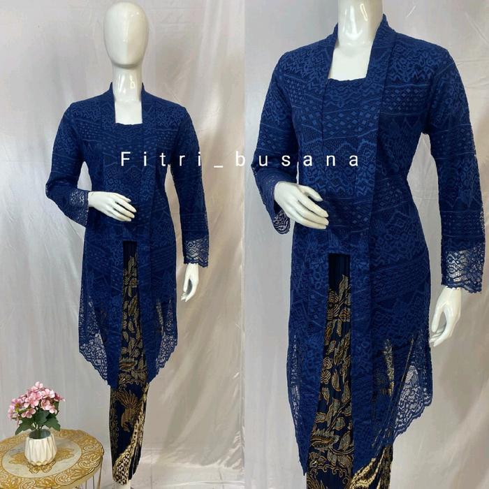 sar Kebaya Tunik Brokat Modern Kutubaru Panjang Model Busui Baju Wisuda Dan Kondangan Wanita Dewasa