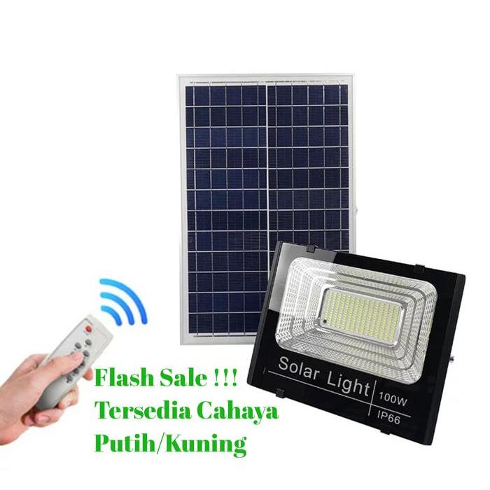 Lampu Sorot Solar Cell 100 Watt Lampu Taman Solar Cell 100W Terbaru 