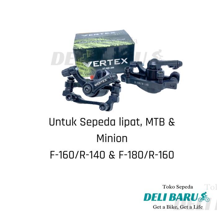 Vertex Kepala Rem Cakram Mekanik 160 Depan Dan Belakang Sepeda Mtb, Lipat Ready