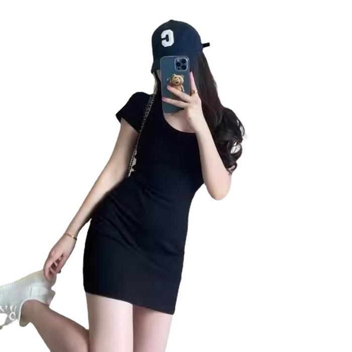Bluebell DR432 Dress Casual Wanita Korea Style Mini Polos Gaun Fashion Baju Ketat Pesta Midi Panjang